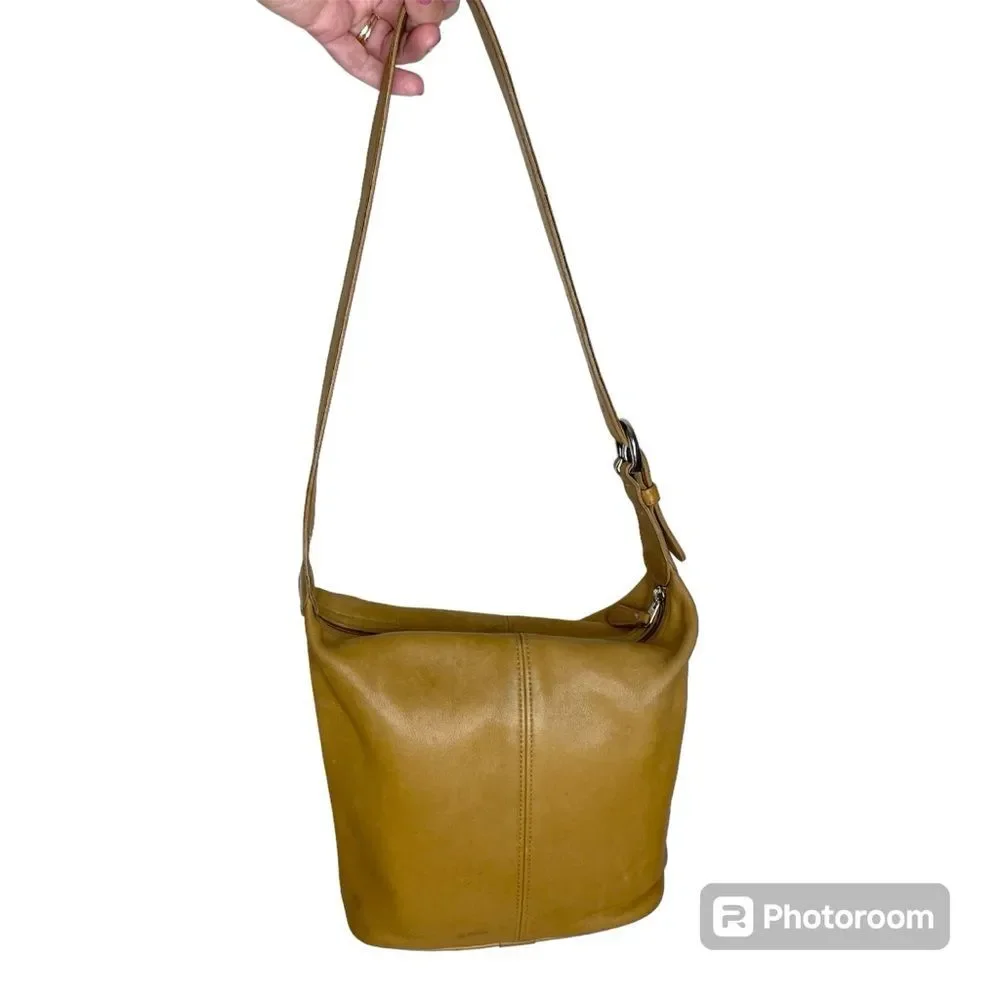 Coach Soho Vintage Mini Bucket Bag Purse Handbag Leather 4148 Lightweight Toffee